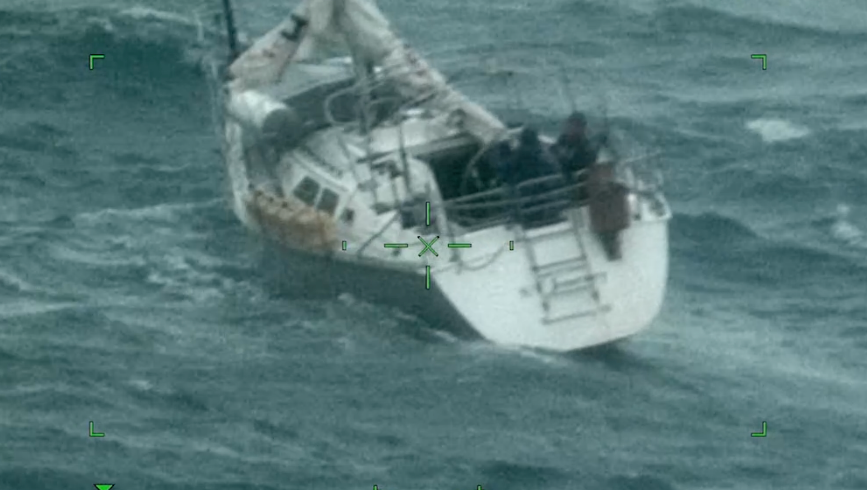 The U.S. Coast Guard rescued two adrift boaters off the coast of Florida on Sunday, in the middle of Tropical Storm Debby